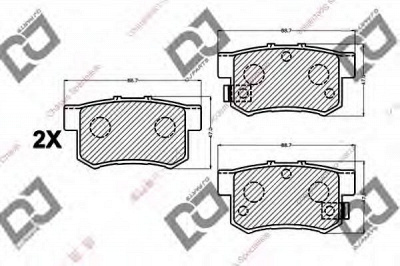 DJ PARTS bp1026 -  Комплект тормозных колодок, дисковый тормоз